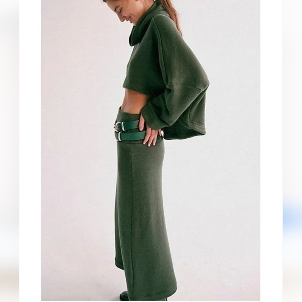Free People Green Maxi Skirt Set for Work